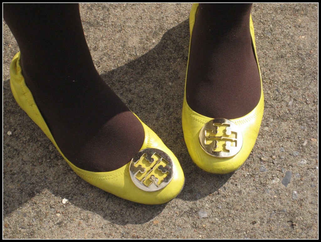 tory burch yellow ballet flats